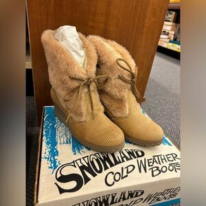 New Snow land light brown fuzzy boots 8M 2 1/4"